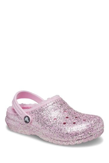 Pink glitter crocs discount adults