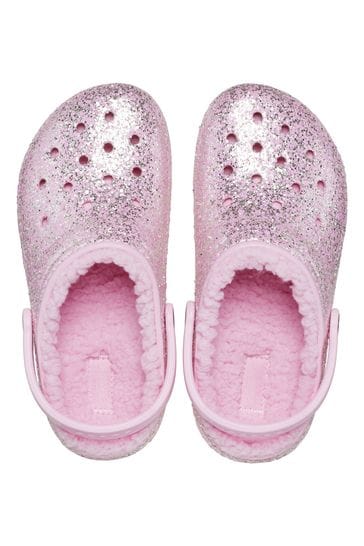 Sparkly fuzzy top crocs