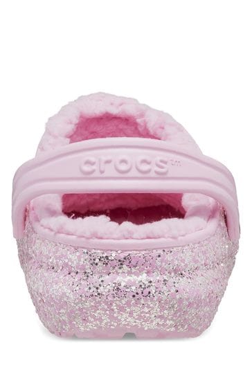 Fuzzy glitter crocs sales