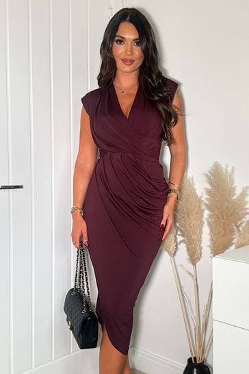 Draped online wrap dress