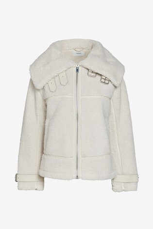 Next white aviator jacket