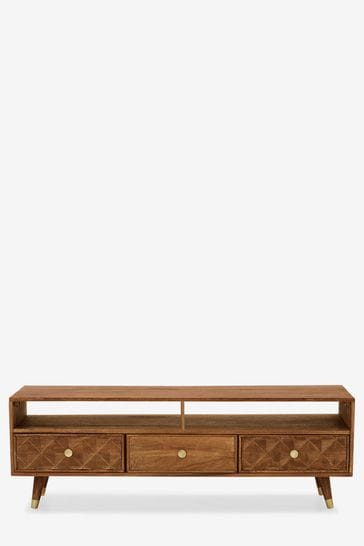 Mango wood tv store unit next