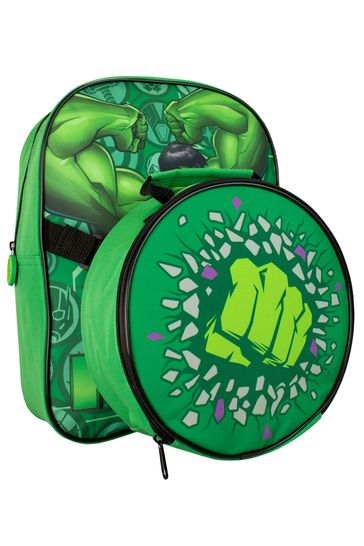 Buy Character Green Marvel Hulk Backpack and Lunch Bag Set from Next Bahrain