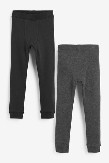 Buy Black/ Grey Thermal Leggings 2 Pack (2-16yrs) from the Next UK