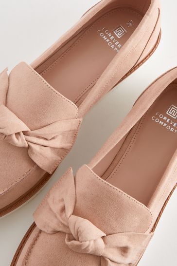 Pink bow loafers sales