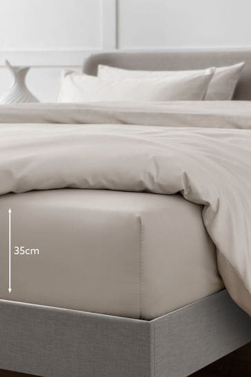 Stone Natural Collection Luxe 400 Thread Count Deep Fitted 100% Egyptian Cotton Sateen Deep Fitted Sheet