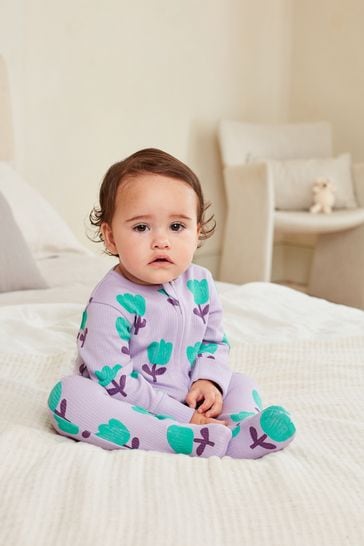 Bright 2 Way Zip Baby Sleepsuit 3 Pack 0mths 2yrs