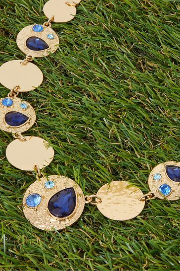 Buy Accessorize Blue Gem Disc Statement Necklace from Next Ireland