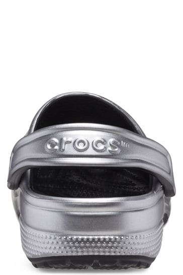 Metallic silver clogs shop