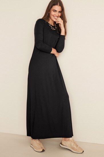 Black Long Sleeve Column Dress