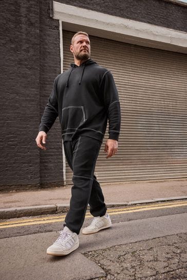 BadRhino Big & Tall Black Contrast Stitch Cargo Joggers