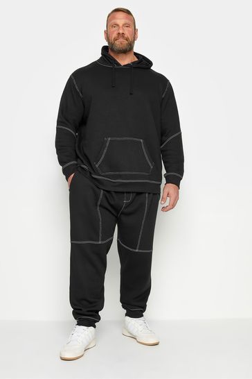 Buy BadRhino Big Tall Black Contrast Stitch Cargo Joggers from