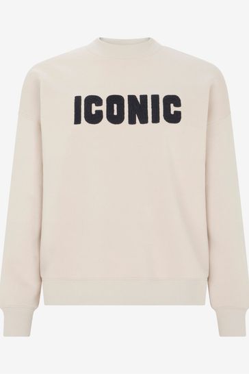 Buy Mint Velvet Cream Slogan Sweatshirt from Next Kuwait