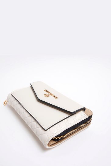 Buy River Island Cream Monogram Envelope Purse from Next Turkey