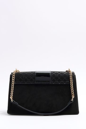 River island black bag with gold chain hotsell