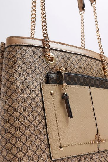 Beige ri monogram winged tote 2025 bag
