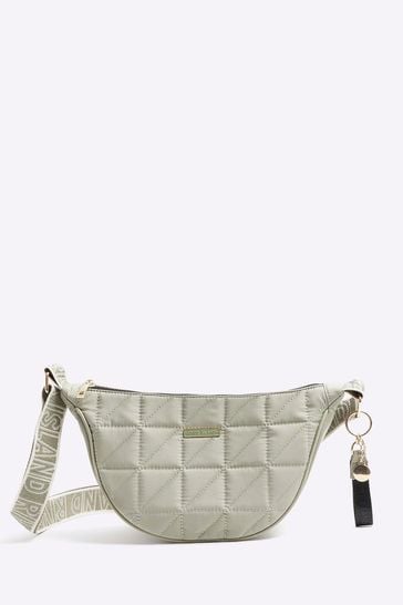 River Island Green Soft Scoop Quilted Cross Body Bag