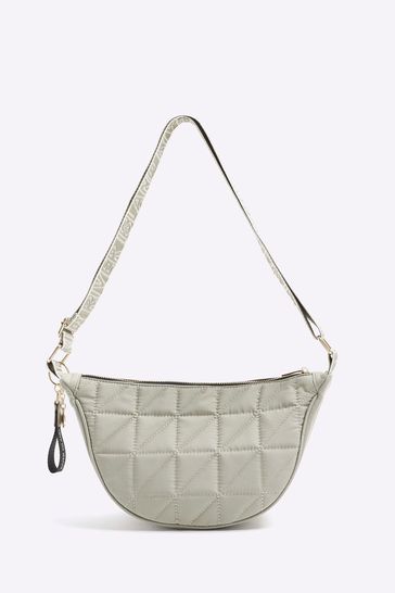 Buy River Island Green Soft Scoop Quilted Cross Body Bag from Next