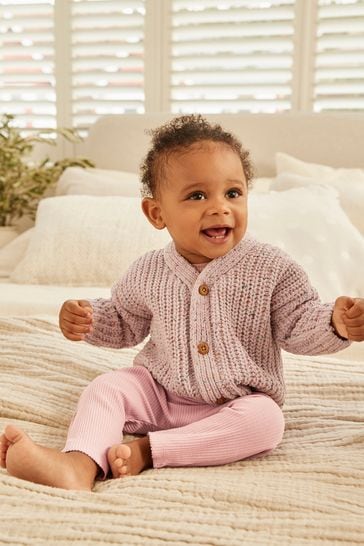 Baby girl chunky knit cardigan top