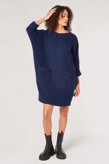 Buy Apricot Blue Contrast Rib Cocoon Dress from the Next UK online