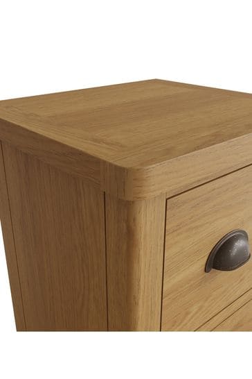 K Interiors Oak Lana Solid Wood Small Bedside Cabinet