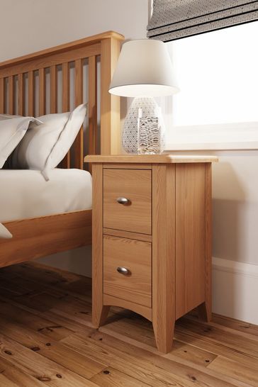 K Interiors Natural Oak Astley Solid Wood Small Bedside Cabinet