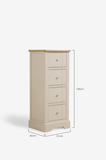 Stone Hampton Painted Oak Collection Luxe 4 Drawer Tall Chest of Drawers