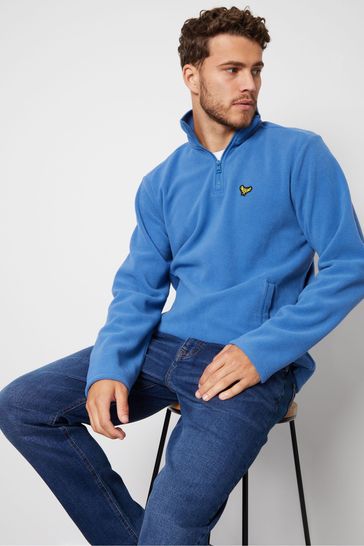 Threadbare Light Blue 1/4 Zip Fleece Sweatshirt