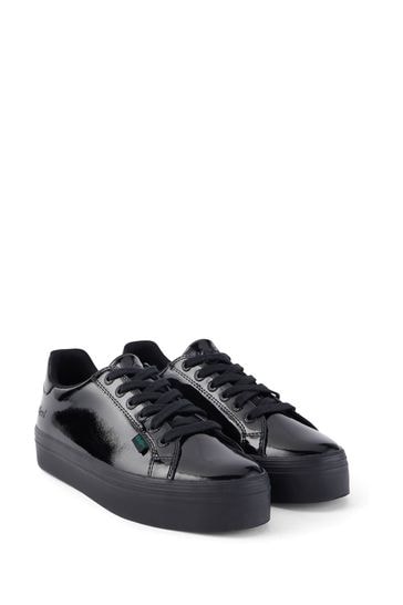 Kickers Youth Tovni Stack Patent Leather Black Shoes
