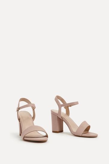 Linzi Nude Skyline Open Back Barely There Block Heels