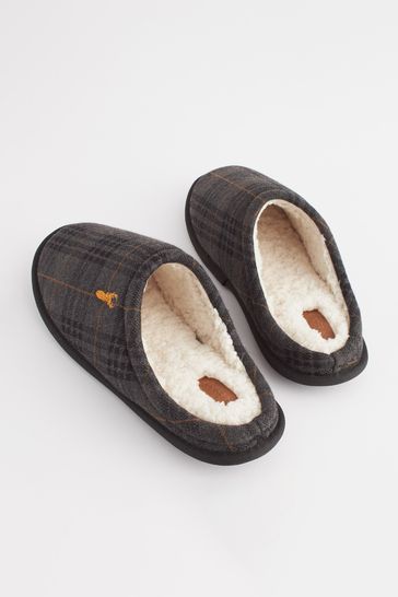 Grey mule slippers hot sale mens