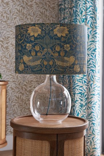 Clarke and Clarke Clear/Blue Strawberry Thief Table Lamp