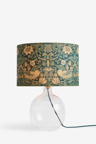 Clarke and Clarke Clear/Blue Strawberry Thief Table Lamp