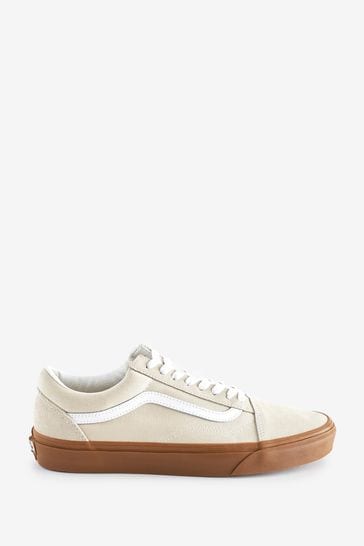 Mens white vans gum sole online