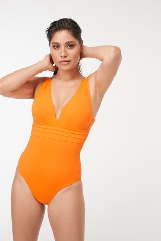 Orange Plunge Swimsuit