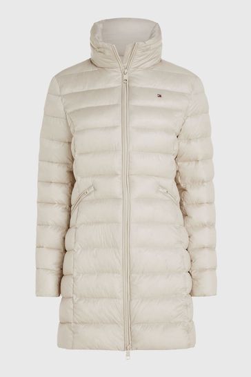 Cream tommy hilfiger coat top