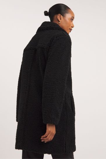 Buy JD Williams Black Borg Teddy Faux Fur Coat from Next Belgium