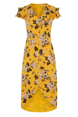 oasis yellow floral dress