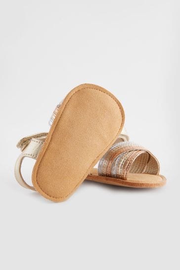 Gold cross sales strap sandals