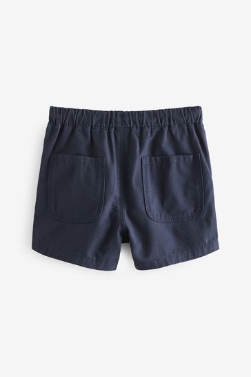 Navy blue pull on shorts on sale