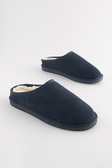 Buy Navy Blue Signature Suede Mule Slippers from Next Netherlands