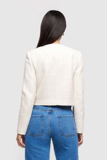 River island cream boucle jacket hotsell