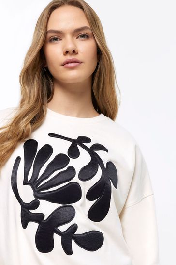 River island white shop sweatshirt