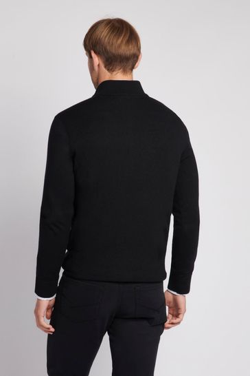 Buy U.S. Polo Assn. Mens Funnel Neck Quarter Zip Knit Black