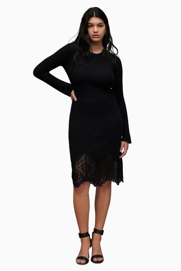 Milly black lace dress store