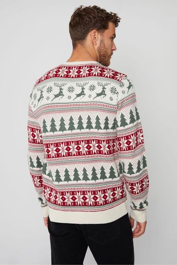 Mens white 2025 christmas jumper