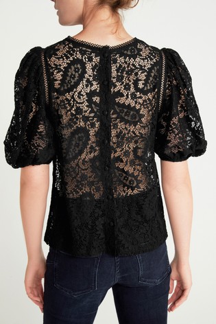 Lace Puff Sleeve Top from Next Lithuania