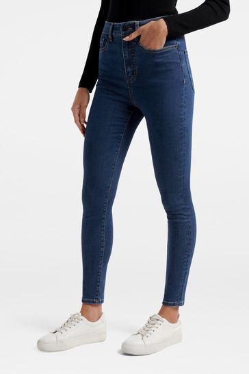 Forever New Blue Bella Cropped High Rise Jeans