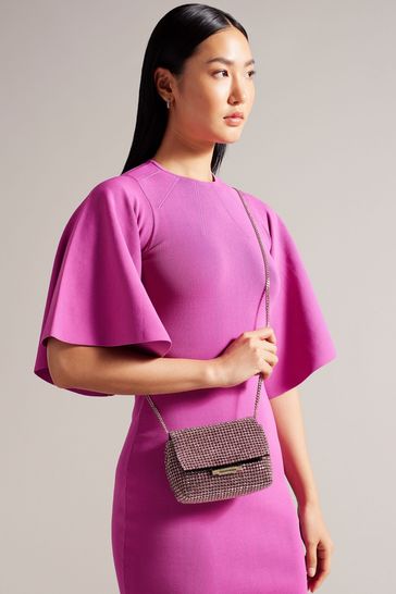 Ted Baker Pink Glitters Crystal Mini Cross-Body Bag