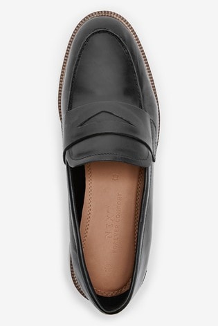 Black Forever Comfort Leather Almond Toe Loafers